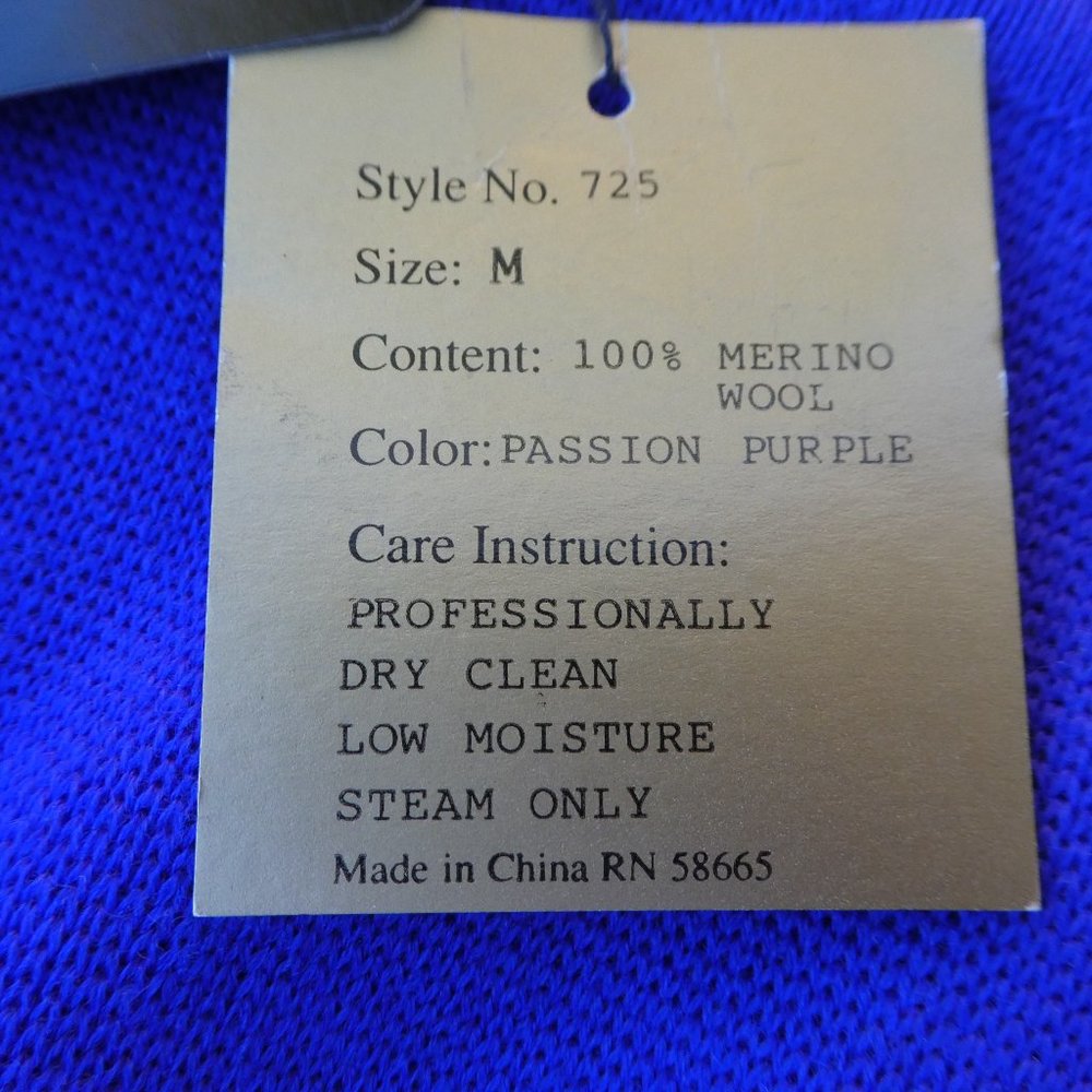 NEW Merino WooL Classiques Vtg Purple Knit Stirrup Pants Pull On High Waist M - Picture 8 of 8